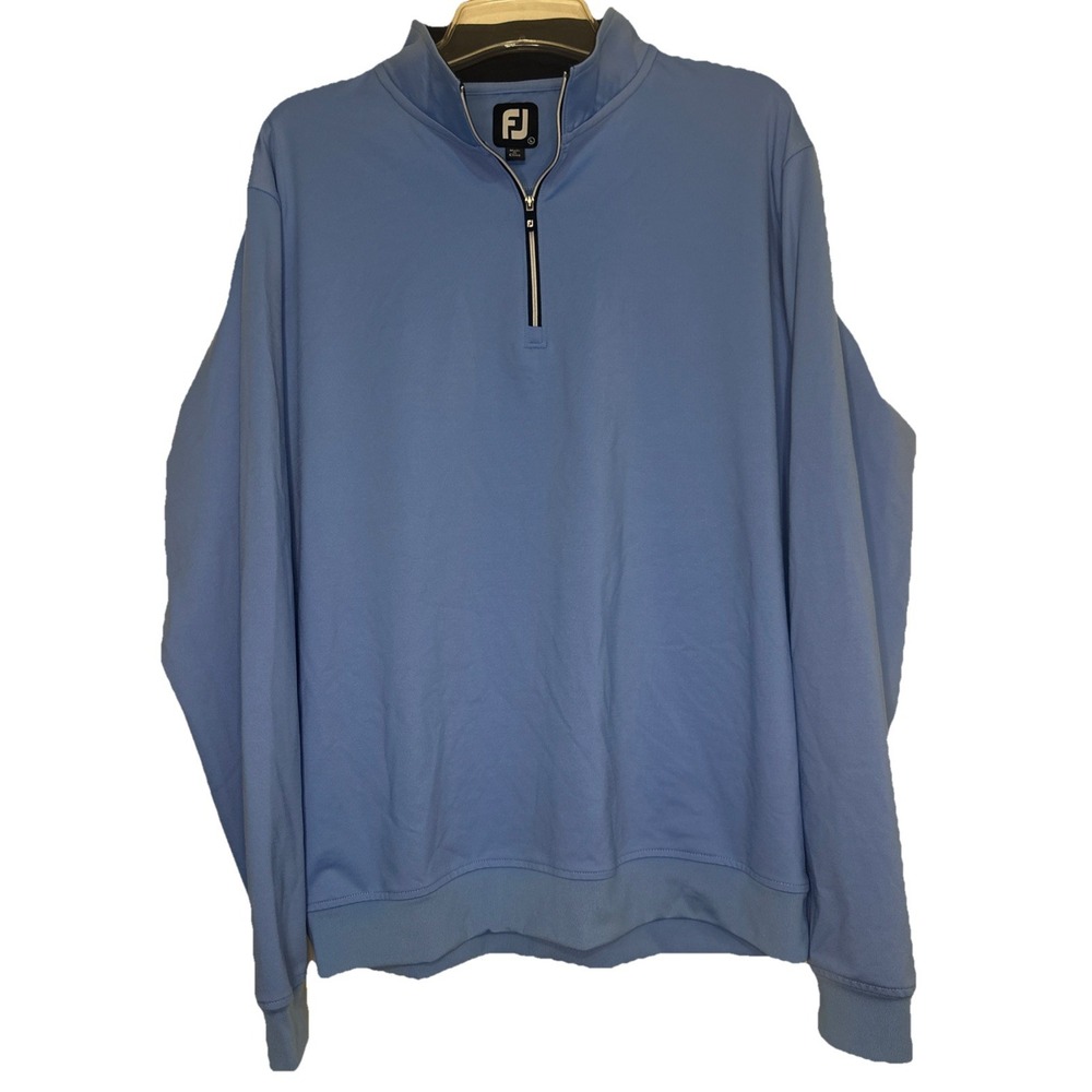 Footjoy FJ Golf Quarter Zip Sweatshirt Mens Pullover Size Large Baby Blue
